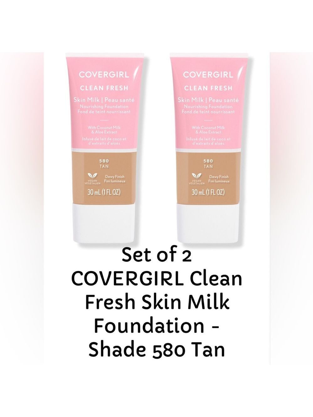 Set of 2 COVERGIRL Clean Fresh Skin Milk Foundation - 580 Tan